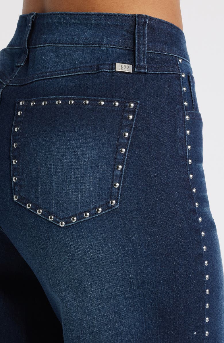 1822 Denim Studded High Waist Wide Leg Jeans, Alternate, color, 