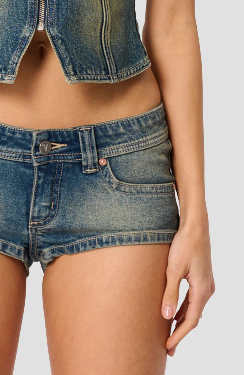 ABRAND Denim Mini Shorts, Alternate, color, Zahli
