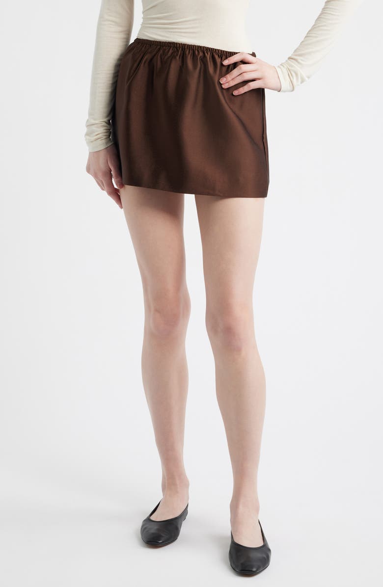 Reformation Elva Metallic Miniskirt, Main, color, Cafe