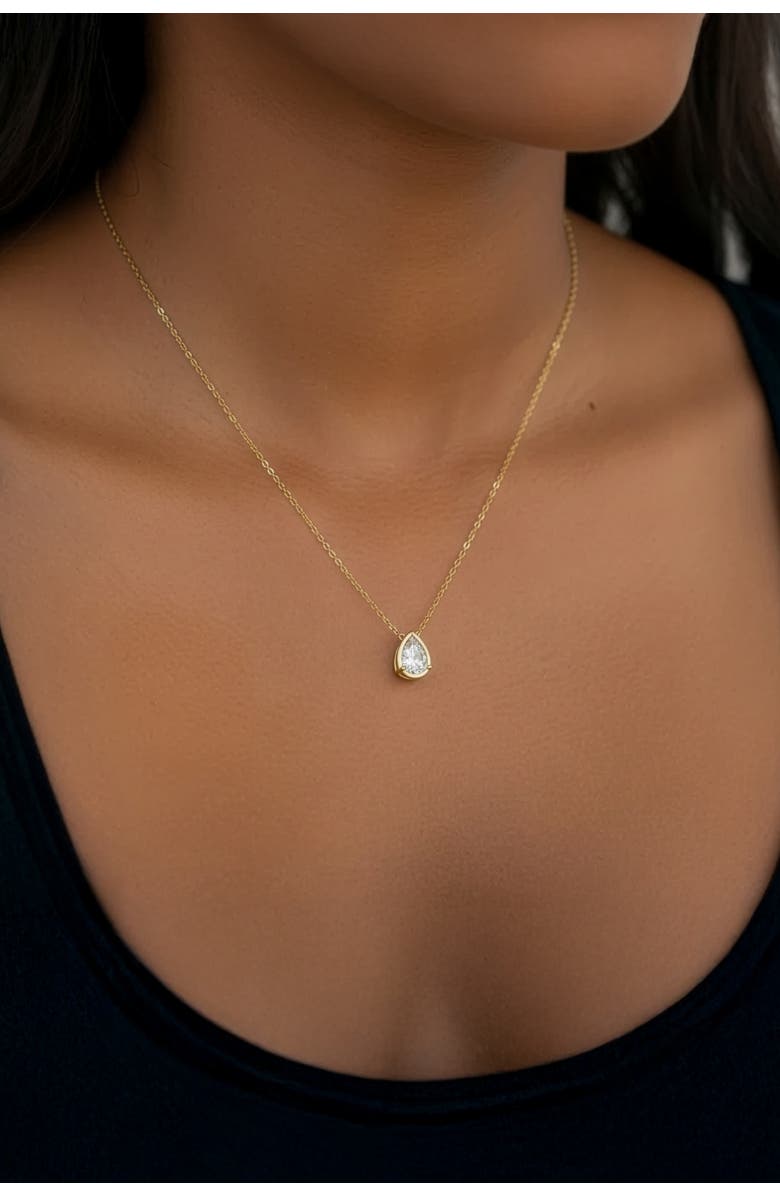 Mint & Lily Teardrop Necklace, Alternate, color, Moissanite Diamond
