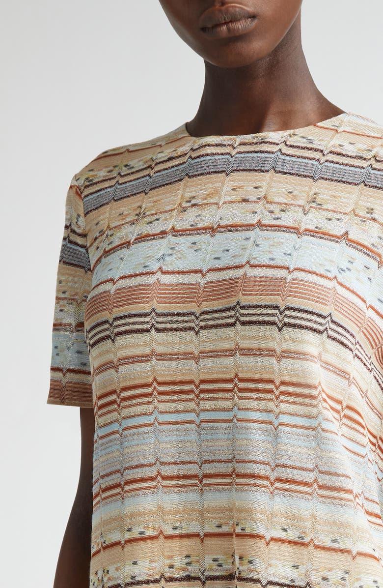 Missoni Metallic Greek Zigzag Stripe Knit Dress, Alternate, color, 