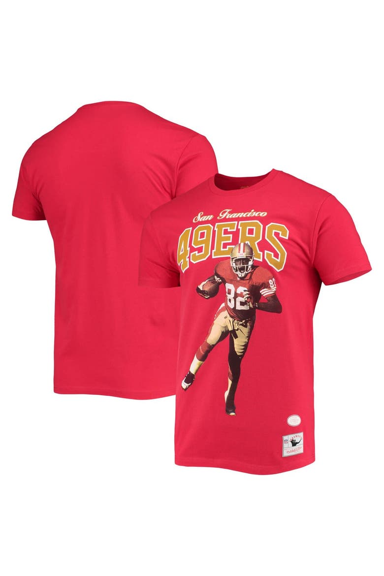 Men's Mitchell & Ness John Taylor San Francisco 49ers Scarlet Player Graphics T-Shirt, Main, color, Scarlet