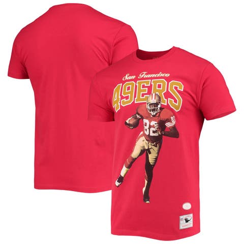 Men's Mitchell & Ness John Taylor San Francisco 49ers Scarlet Player Graphics T-Shirt