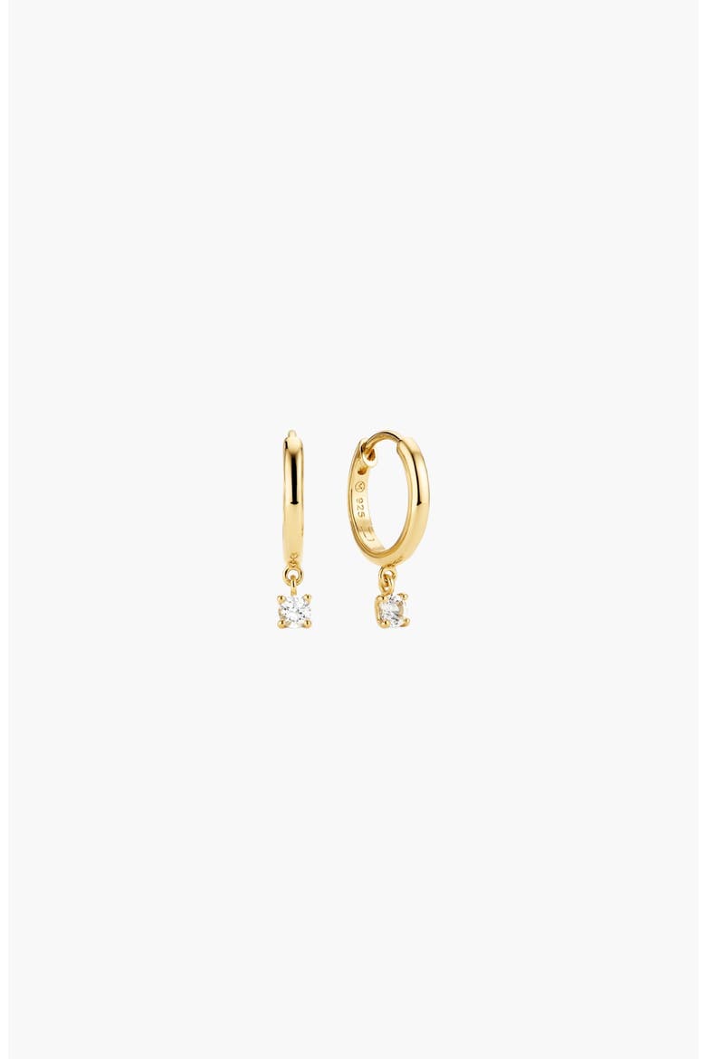 Round Sapphire Hoop Earrings, Alternate, color, Sterling Silver