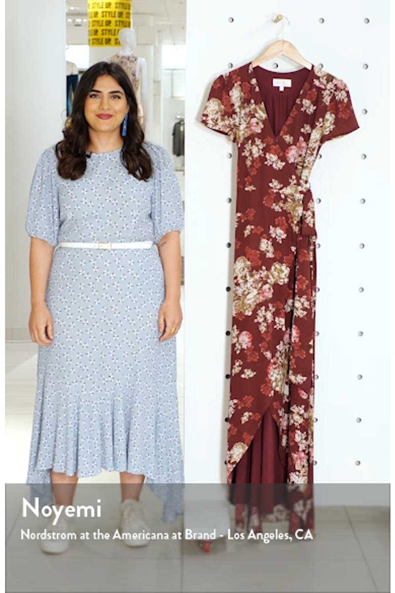 The Zoey Floral Print Short Sleeve Wrap Gown video
