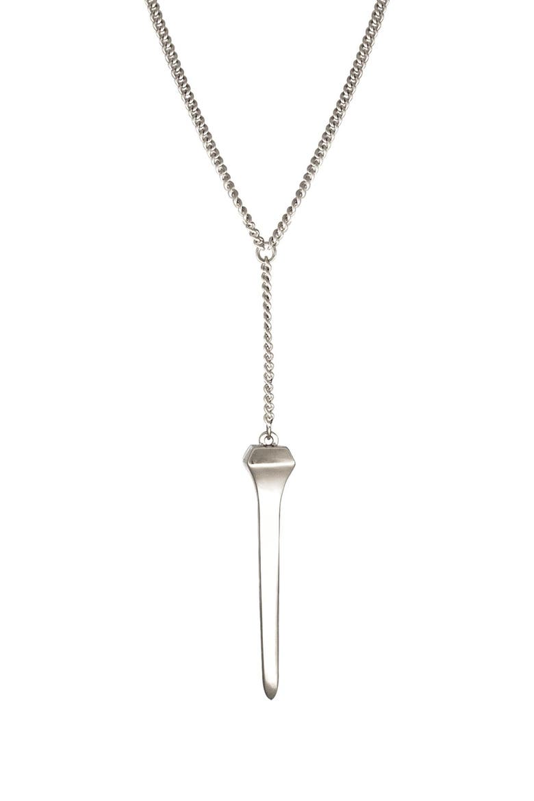 Diamond Nail Necklace, Main, color, Silver