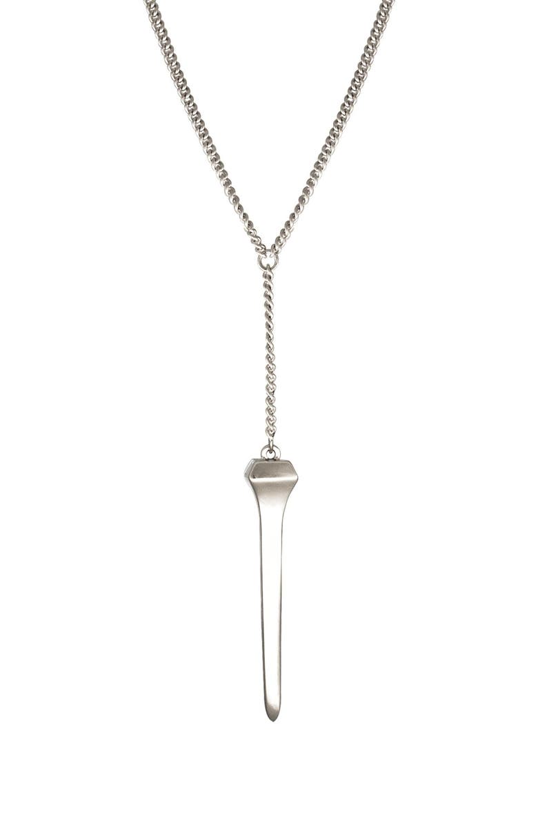 CXC Diamond Nail Necklace, Main, color, Silver