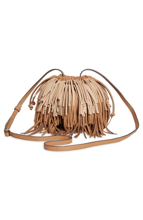 Zimmermann Fringe Leather Crossbody Bag In Brown