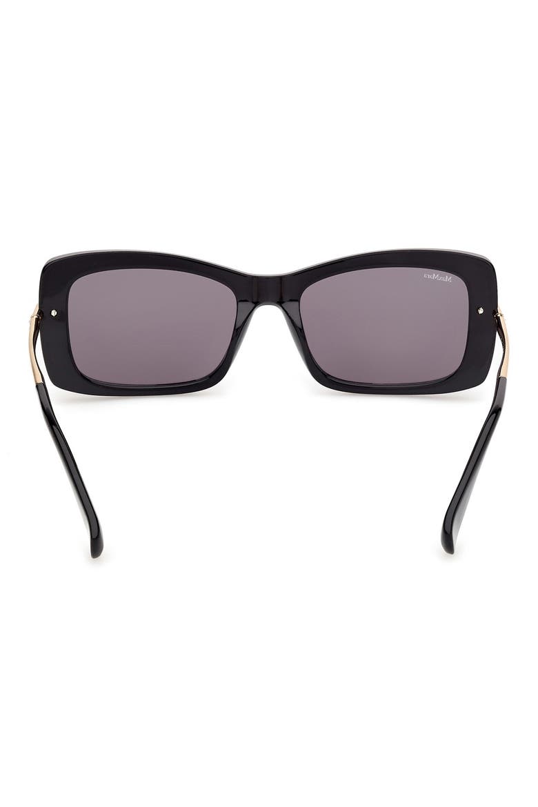 54mm Rectangular Sunglasses, Main, color, SHINY BLACK DEEP GOLD / SMOKE