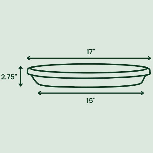 Bloem Terra 17 Inch Resin Saucer, Chocolate Brown Round Flower Pot Tray In Brown