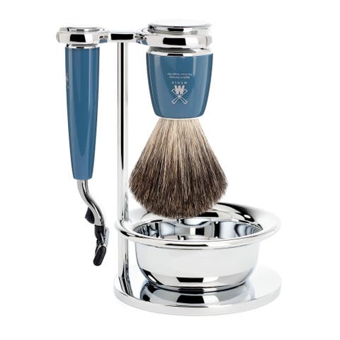 Rytmo Petrol Blue 4 Pc. Pure Badger / Mach3 Shaving Set