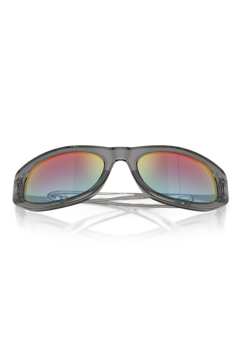 DL2007U 57mm Gradient Cat Eye Sunglasses, Alternate, color, TRANSPARENT GREY / GREEN BROWN