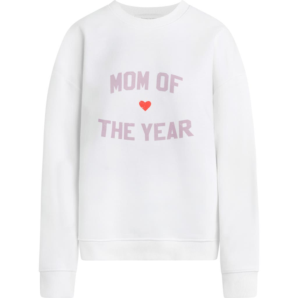 Favorite Daughter Mom Of The Year Cotton Sweatshirt In White
