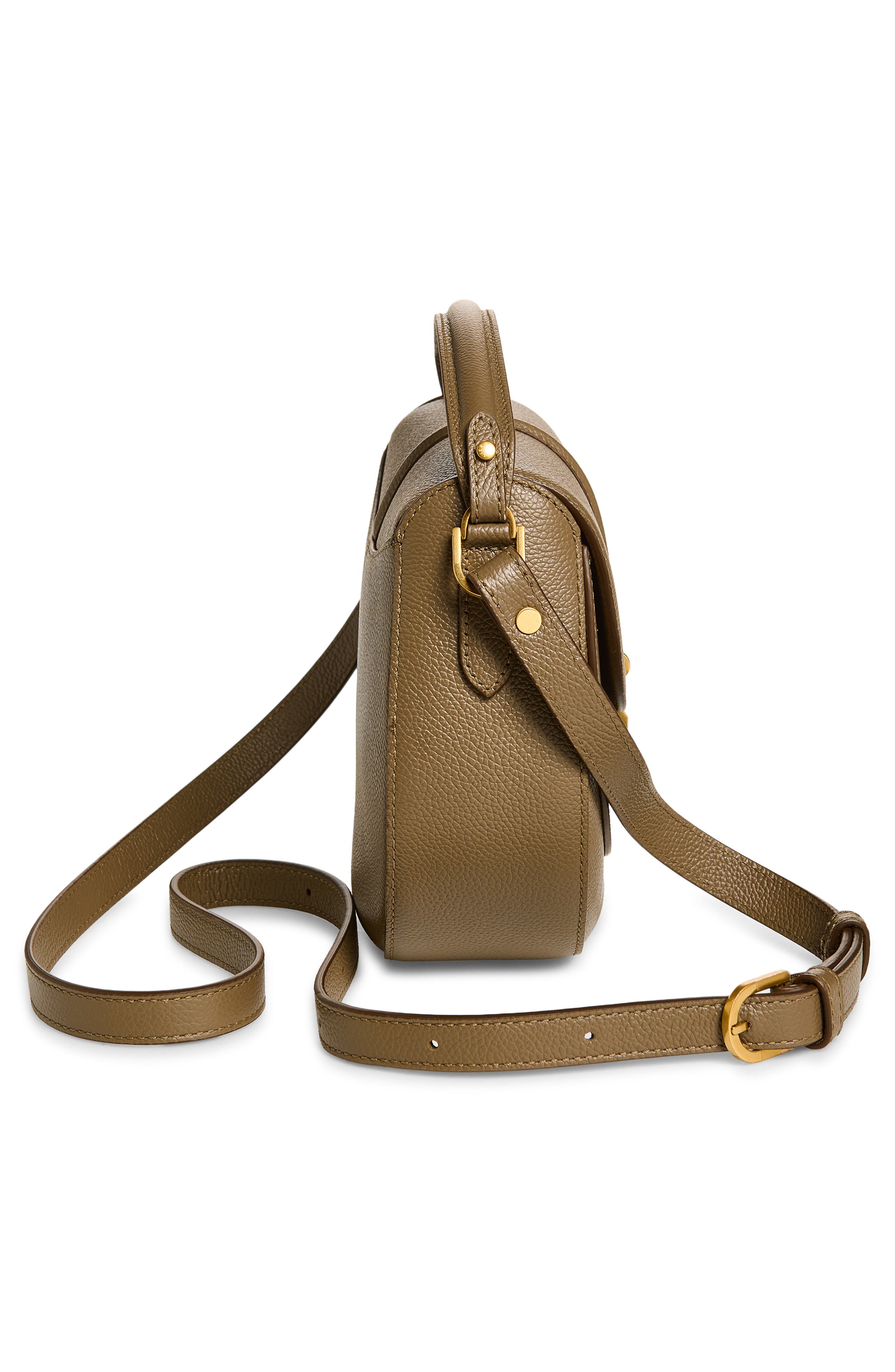 DeMellier Siena Leather Saddle Crossbody Bag, Alternate, color, Dark Taupe