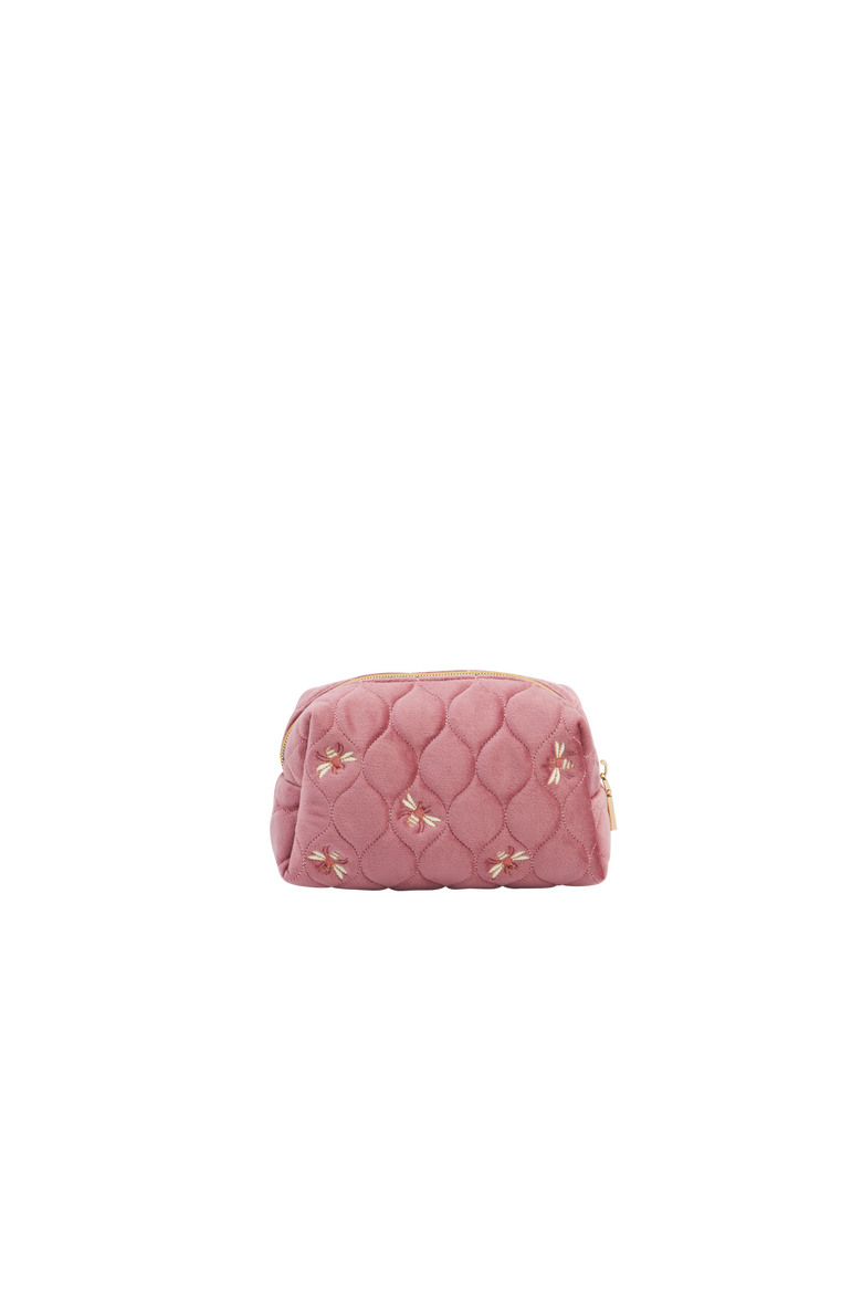 Embroidered Bee Cosmetic Pouch, Alternate, color, Rose Pink