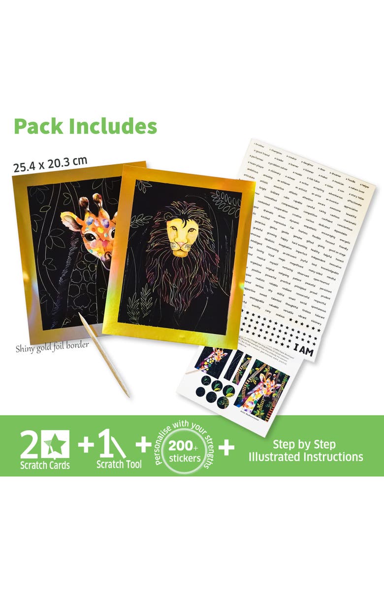 Chalk & Chuckles Scratch Art-Animal Power, Alternate, color, NO COLOR