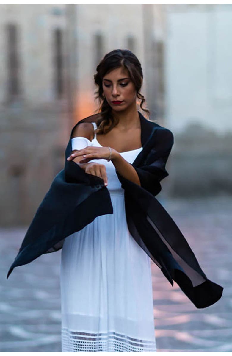 Elizabetta Carmen - Silk Scarf/Shawl for Women, Alternate, color, Black