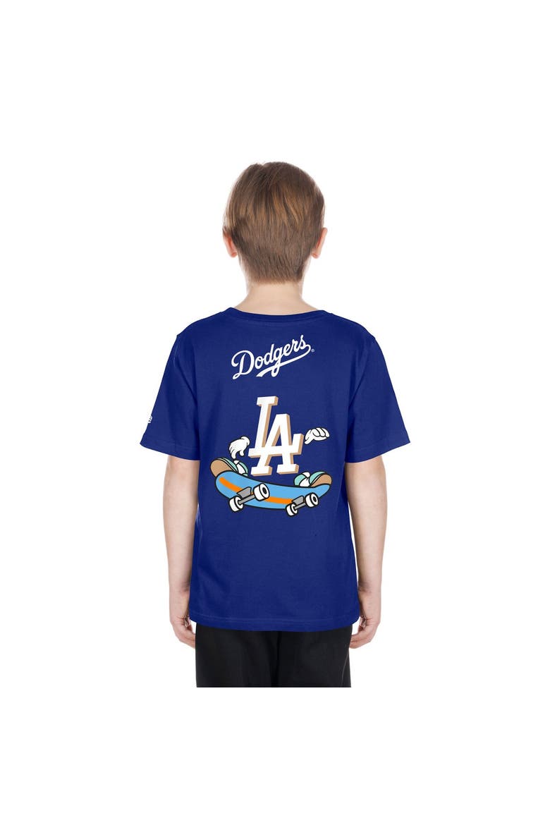 Youth New Era Royal Los Angeles Dodgers Cartoon Logo T-Shirt, Alternate, color, Royal