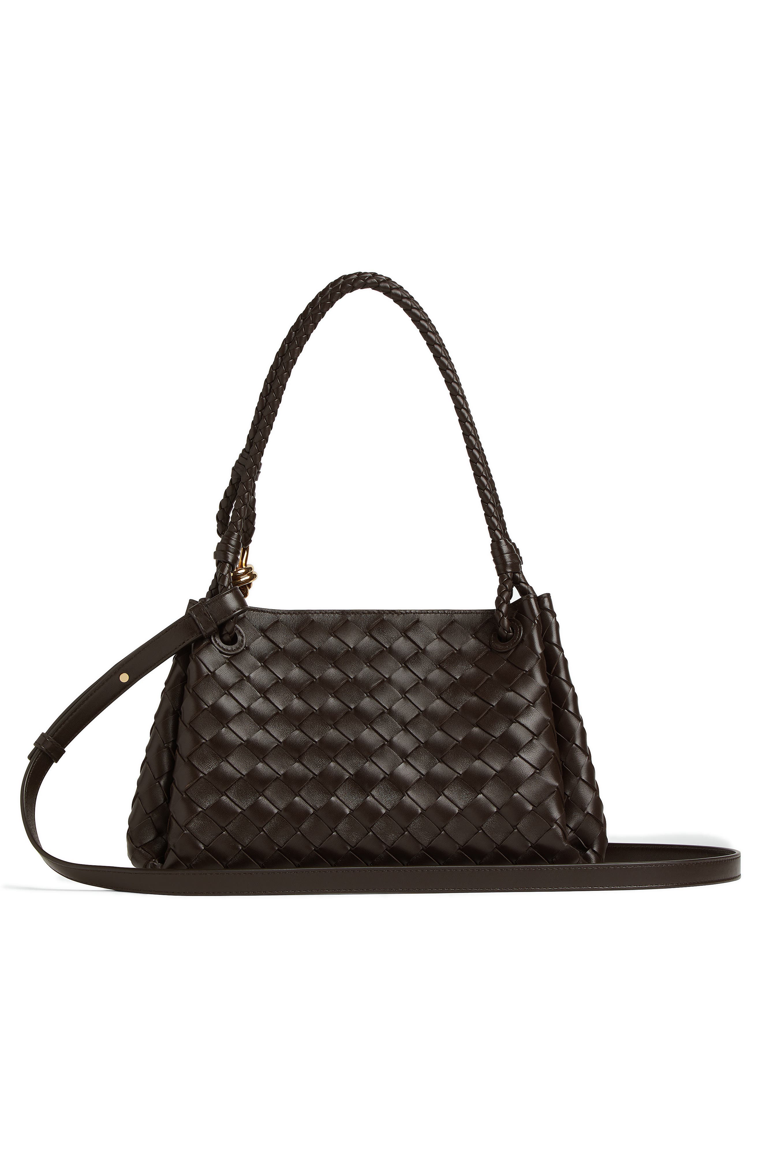Bottega Veneta Small Parachute Intrecciato Leather Shoulder Bag, Alternate, color, 2190 Fondant-M Brass
