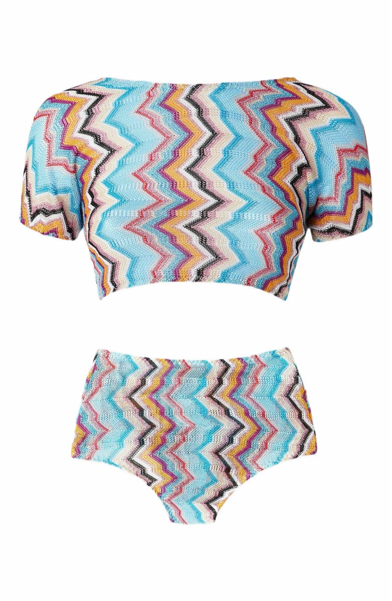Missoni Bikini With T-shirt Top And Zig Zag Pattern, Alternate, color,