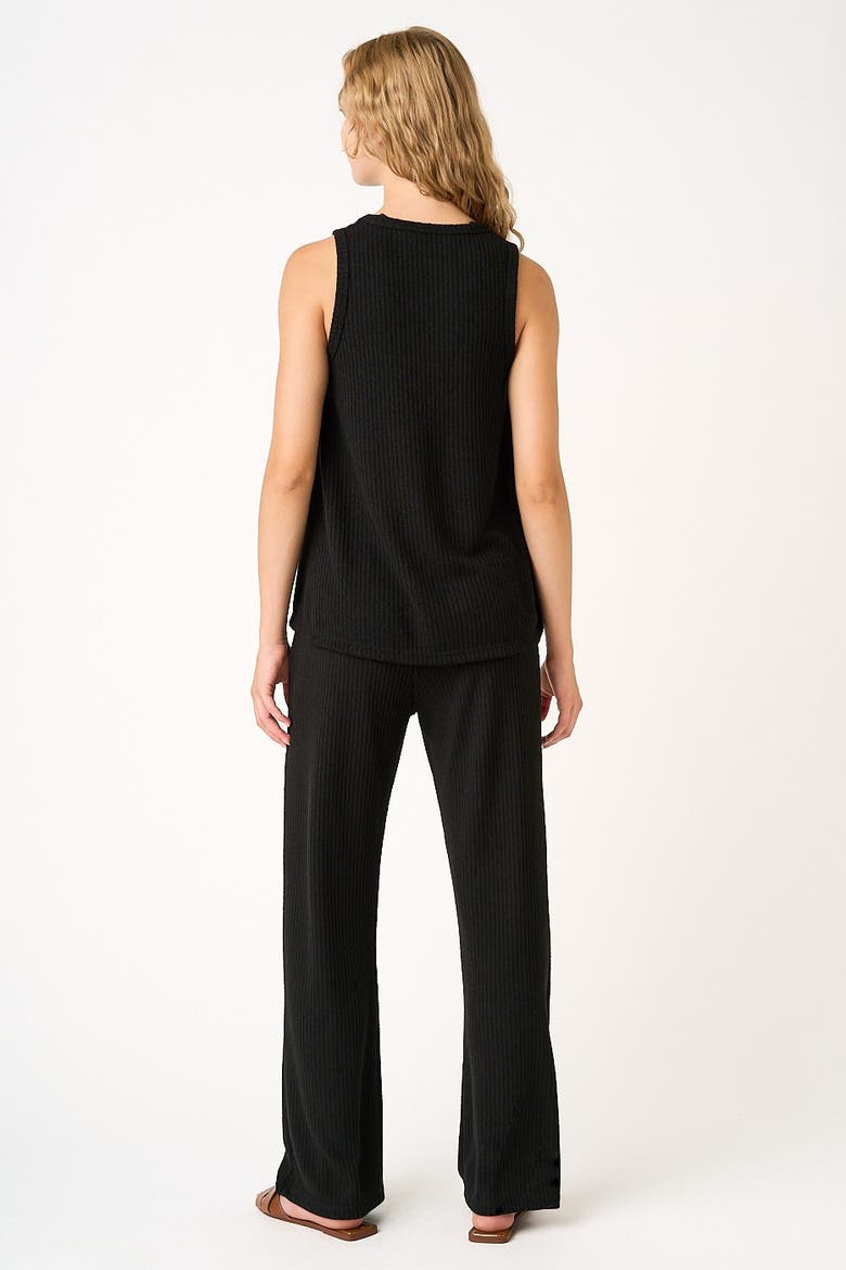 Rib Knit Tank and Pant Set, Alternate, color, Black