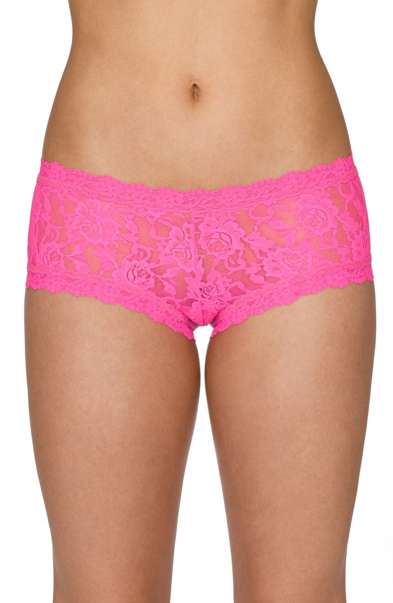 Hanky Panky Signature Lace Boyshorts, Main, color, Passionate Pink
