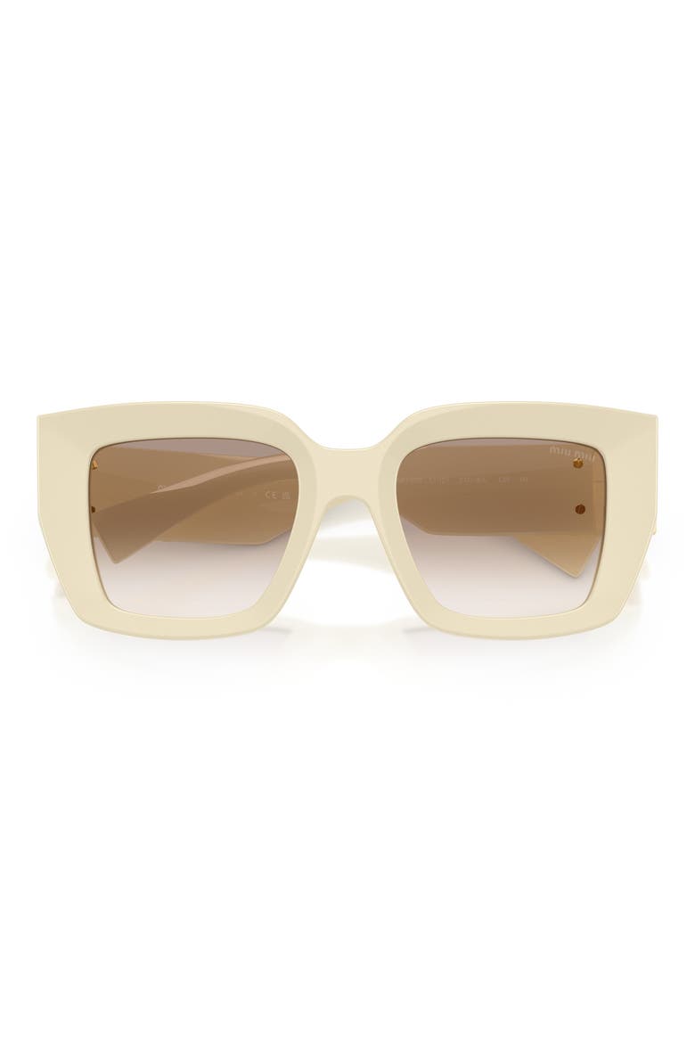 51mm Gradient Square Sunglasses, Alternate, color, MILK / CLEAR GRADIENT BROWN