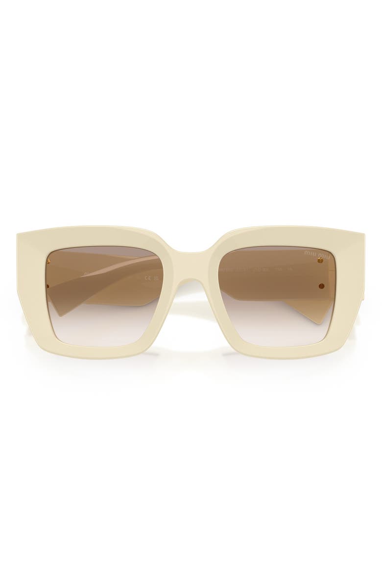 Miu Miu 51mm Gradient Square Sunglasses, Alternate, color, Milk / Clear Gradient Brown