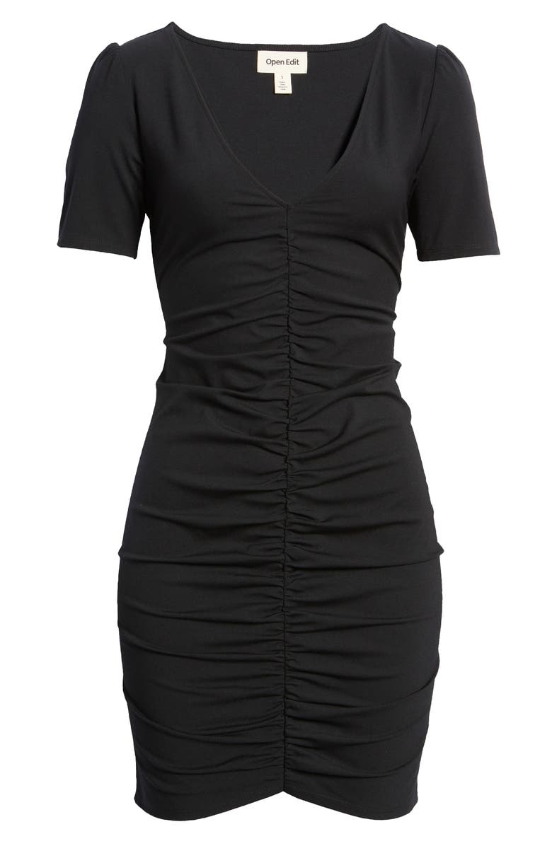 Open Edit Ruched Short Sleeve Dress, Alternate, color, 