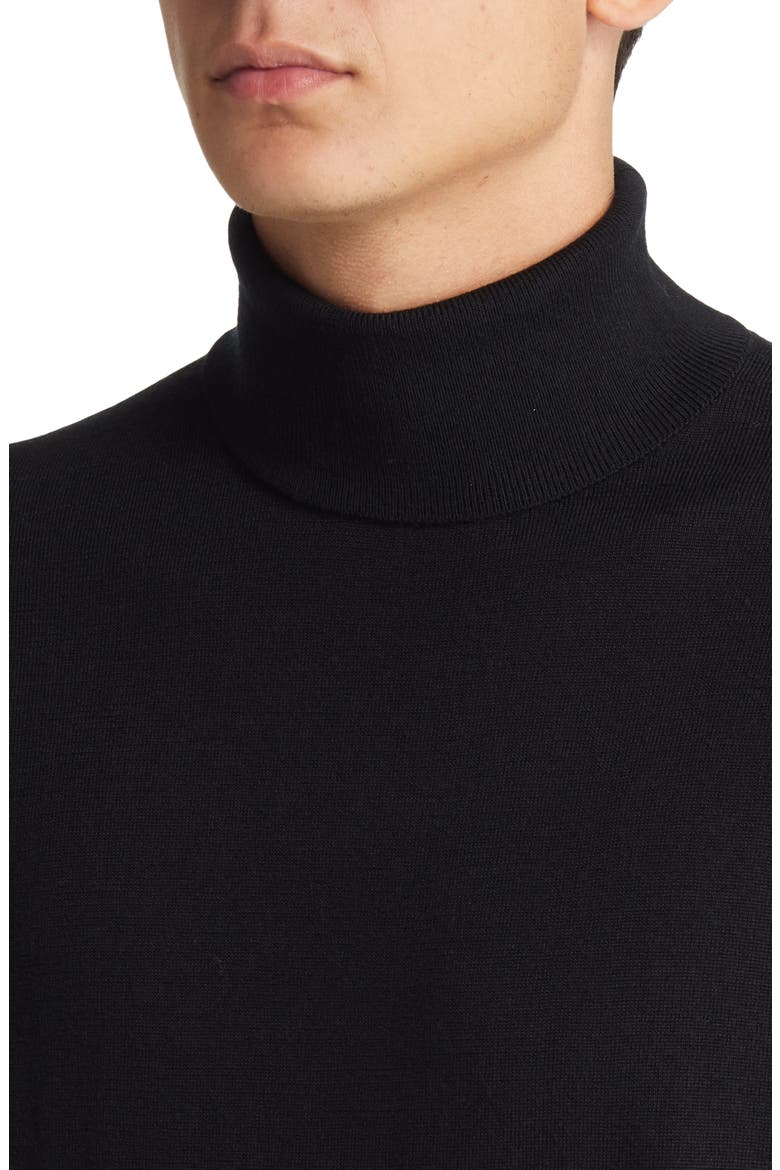 Caine Slim Fit Turtleneck Wool Sweater, Alternate, color, BLACK