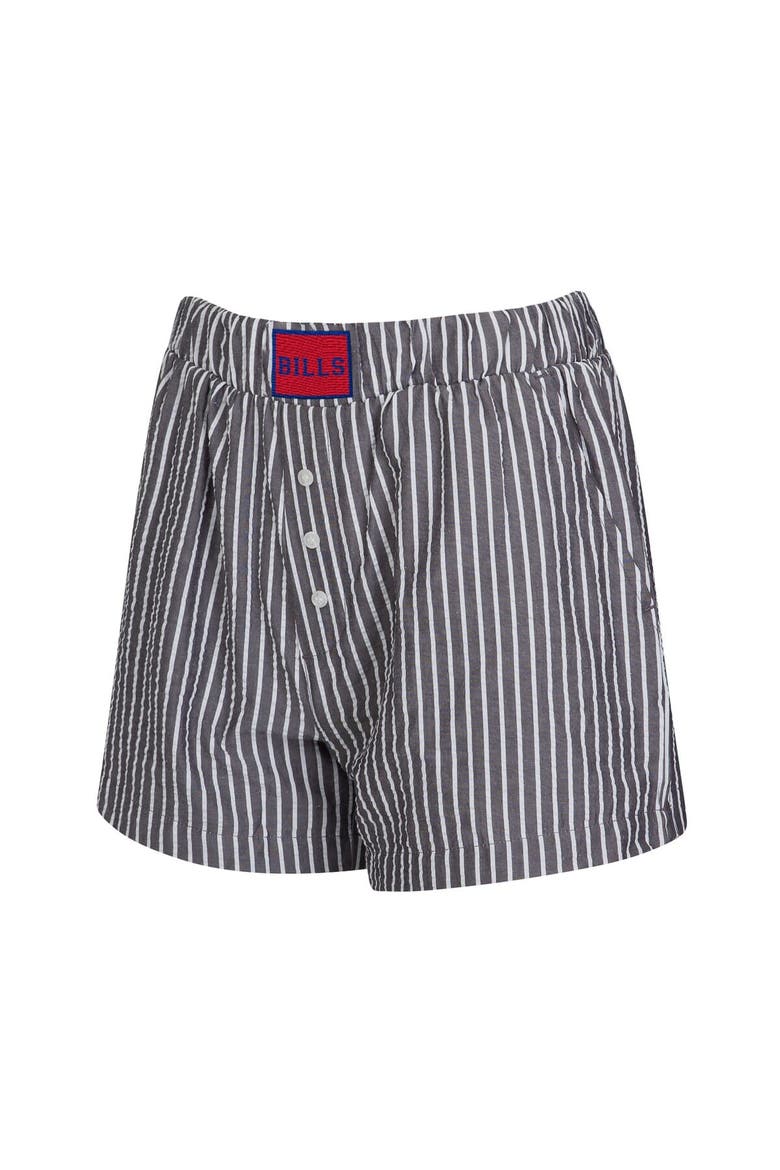 Women's Concepts Sport  Charcoal Buffalo Bills Two-Pack Stripes and Solids Boxer Shorts Set, Alternate, color, Charcoal