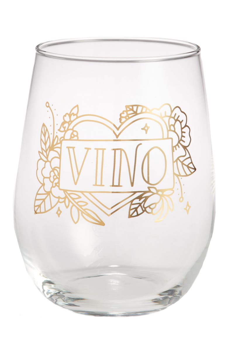 Easy, Tiger Tattoo Print Wine Glass, Main, color,