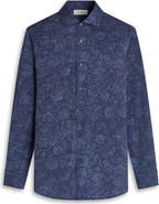 Bugatchi Alvin Shaped Fit Leaf Print Button-Up Shirt