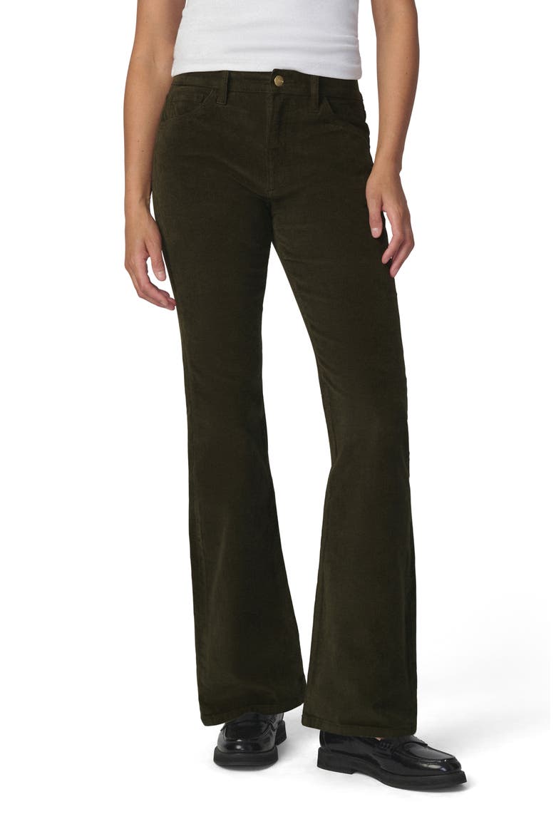 Inez High Waist Bootcut Corduroy Jeans, Main, color, OLIVE