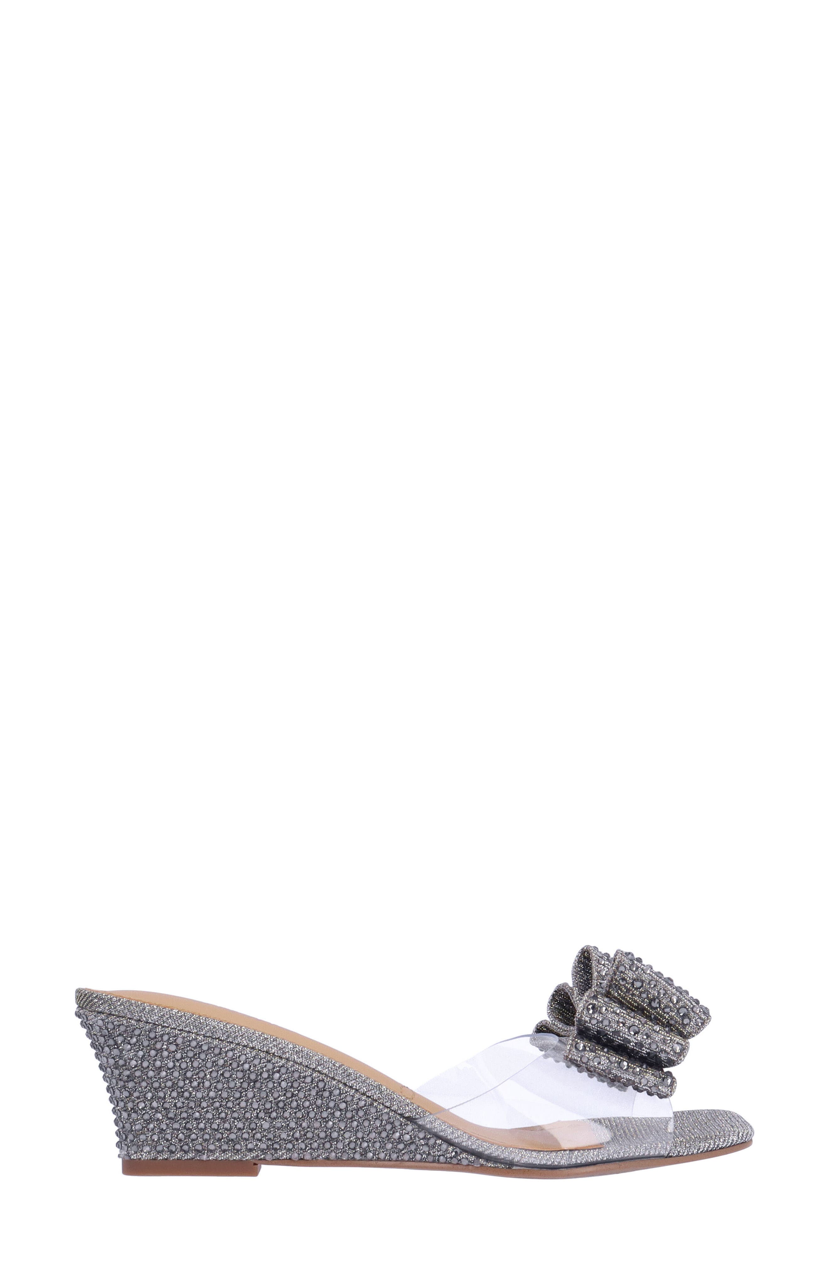 J. Reneé Eris Wedge Slide Sandal, Alternate, color, Clear/ Pewter