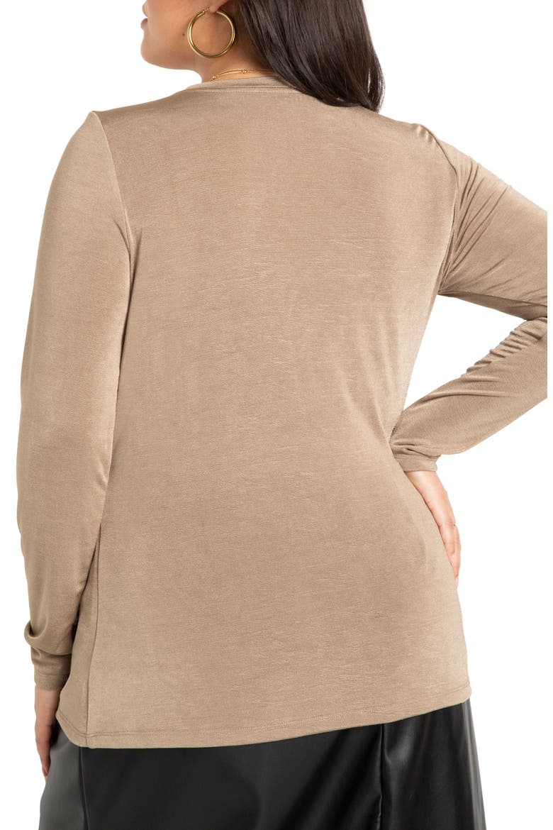 Long Sleeve Shirred Blouse, Alternate, color, NEUTRAL