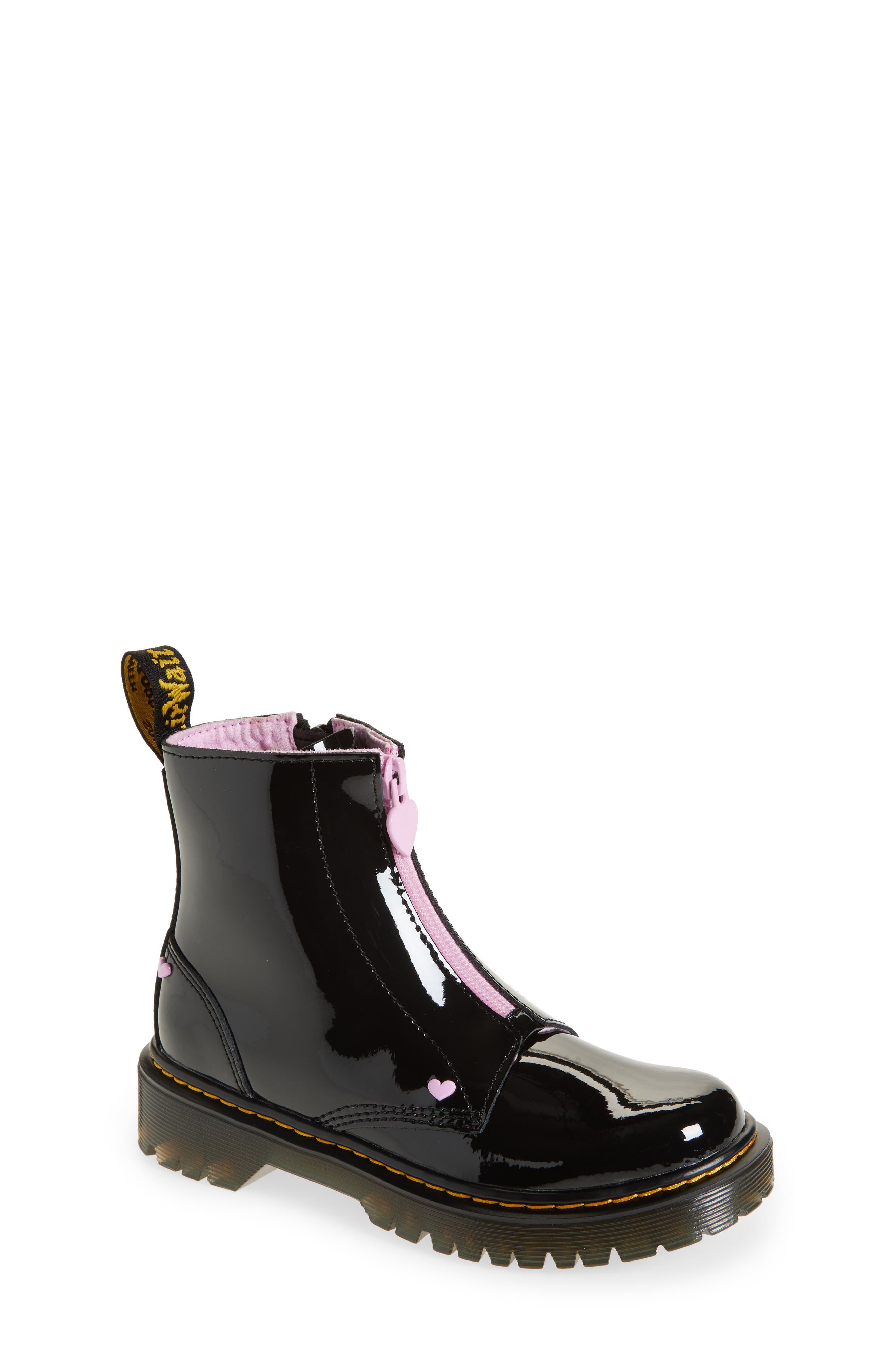 Dr. Martens Kids' Fusion Zip Boot, Main, color, Black And Pale Pink Lamper