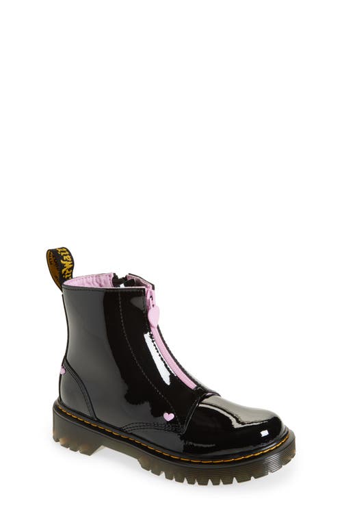 Dr. Martens' Girls' Bex Heart Zip Boots - Toddler, Little Kid, Big Kid In Black And Pale Pink Lamper