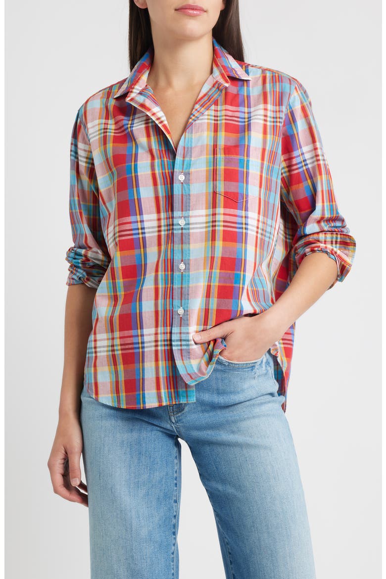 Plaid Relaxed Fit Cotton Button-Up Shirt, Main, color, PRIMARY COLOR PLAID