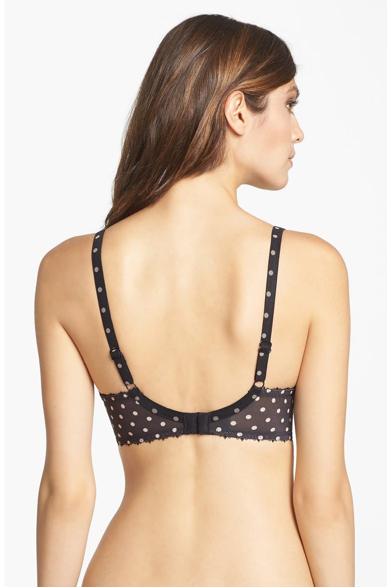 'Patsy' Padded Underwire Half Cup Bra, Alternate, color, BLACK