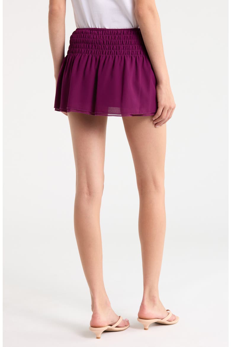 I Belond Shirred Miniskirt, Alternate, color, RED