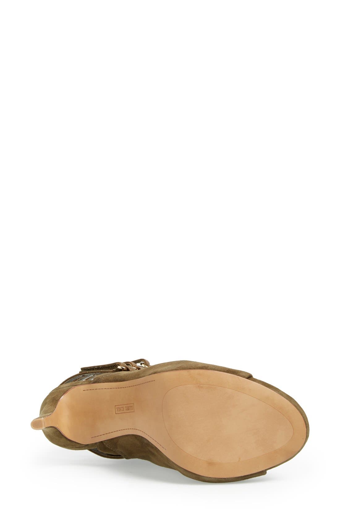 'Fenette' Leather Peep Toe Bootie, Alternate, color, OLIVE DRAB