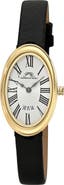 PORSAMO BLEU Women's Eloise Oval Guilloche Dial Leather Watch