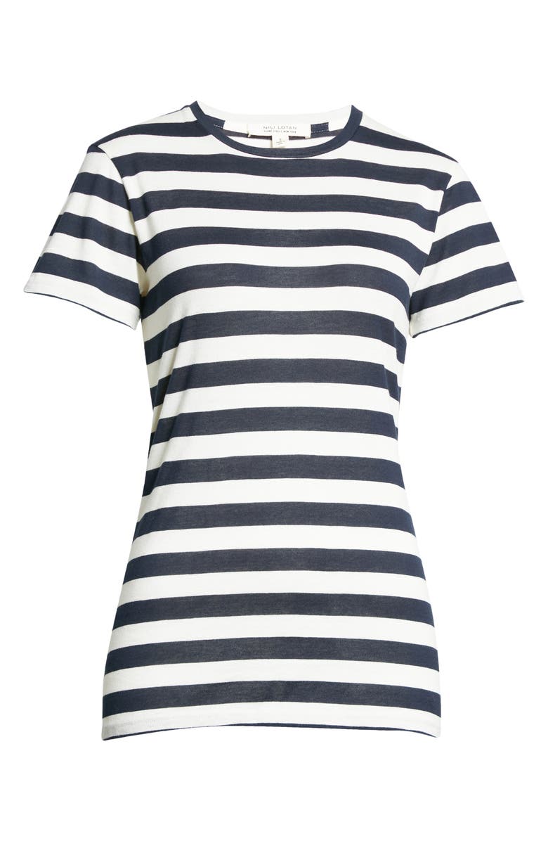 Nili Lotan Lana Stripe Cotton Top, Alternate, color,