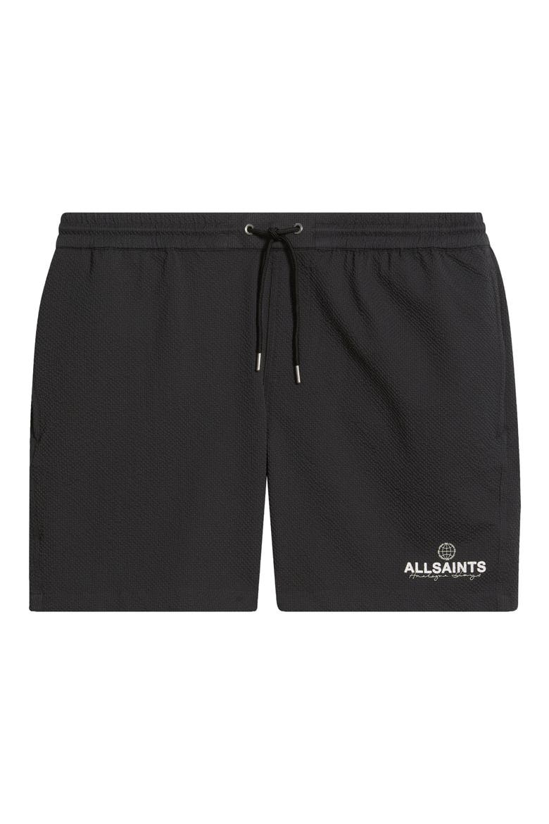 Emblem Swim Trunks, Alternate, color, WASHED BLACK