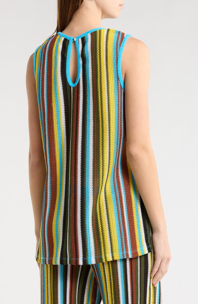 STAUD Valley Stripe Open Stitch Knit Top, Alternate, color, Skate Stripe