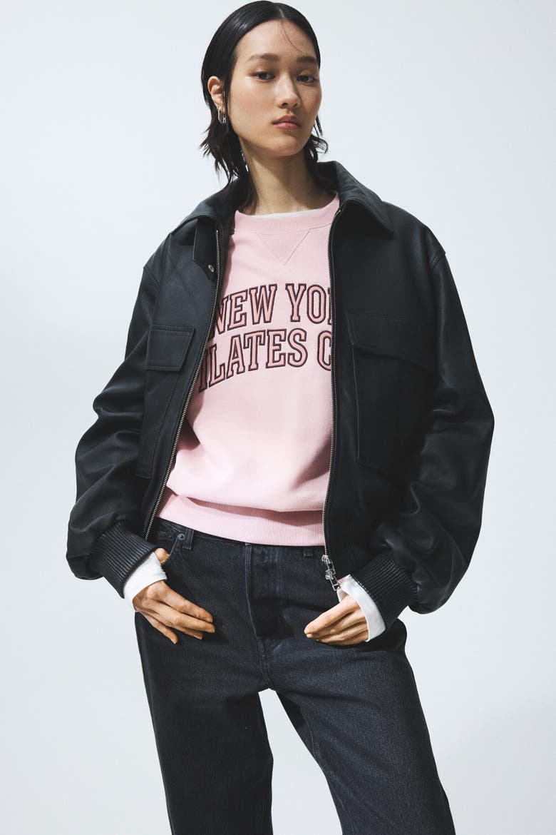 Motif-detail Sweatshirt, Main, color, Light pink/Pilates