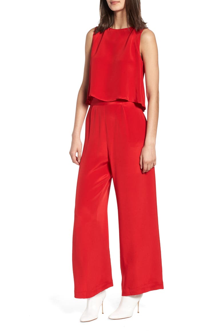 Urban Silky Top & Pants, Main, color, RED
