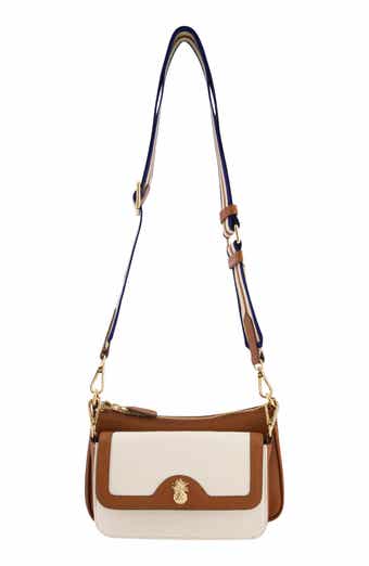 Tommy Bahama Canvas & Leather Trim Double Crossbody Bag