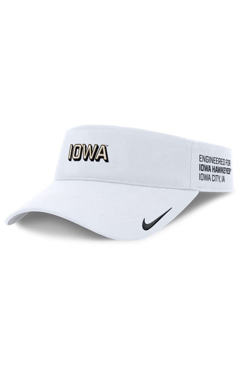 Nike Men's Nike White Iowa Hawkeyes 2025 On-Field Gameday Performance Ace Adjustable Visor, Main, color, White